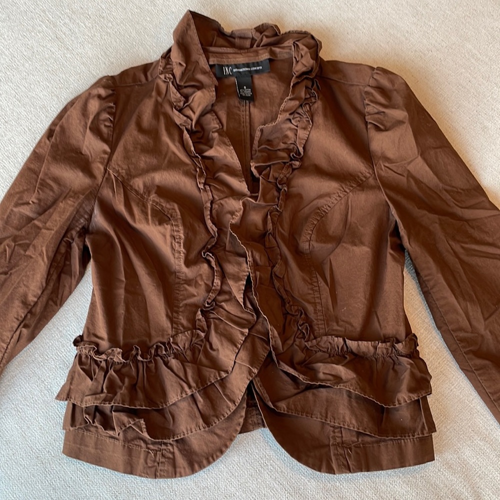 Inc. cropped lightweight jacket.